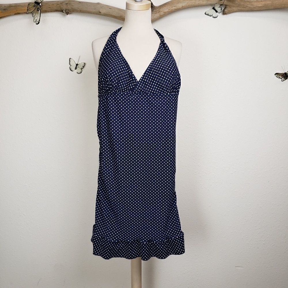 In gear halter retro style swim dress polka dot
